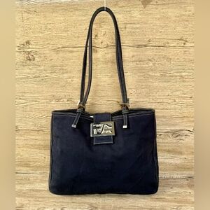 Authentic Fendi Baguette Denim Tote Shoulder Bag